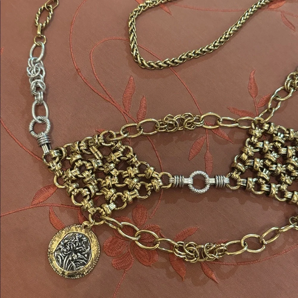 Zara RHOMBUS MEDALLION Gold Silver METAL BELT